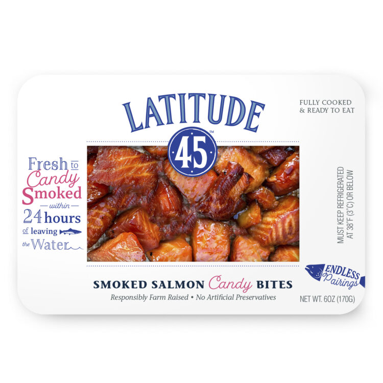 Smoked Salmon Candy Bites de la marca Latitude 45. Créditos Multi X.
