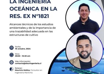ALSUR INGENIERIA invita a Ingeniería oceánica en la RES. EX N°1821 / webinar gratuito