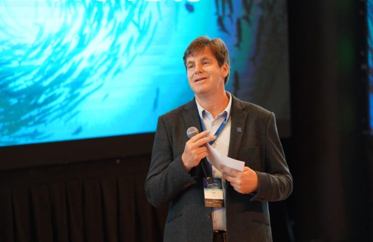 Gerente general de BioMar Chile, Derek Kohn en Patagonic RAS 2024. Créditos InfoSALMON.