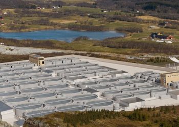 Nueva piscifactoría terrestre de Arctic Seafarm en el municipio de Nesna, en la costa de Helgeland.