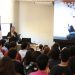 Exposición de Sady Delgado, CEO de AquaChile, en la UAI. Créditos: Cedida