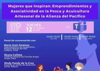 Alianza del Pacífico invita a webinar sobre emprendimiento y liderazgo femenino en el sector acuícola-pesquero