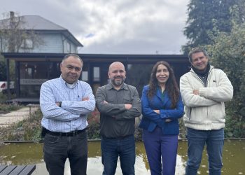 De izquierda a derecha: Cristián Uribe, Joaquín Piña, Sandra Arcos y Alejandro Pino. Créditos: Tecnovax,