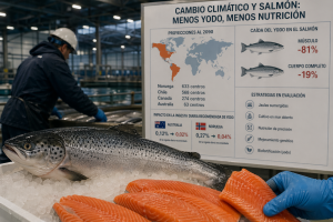 Cambio climático podría reducir el valor nutricional del salmón: advierten caída crítica del yodo hacia 2090