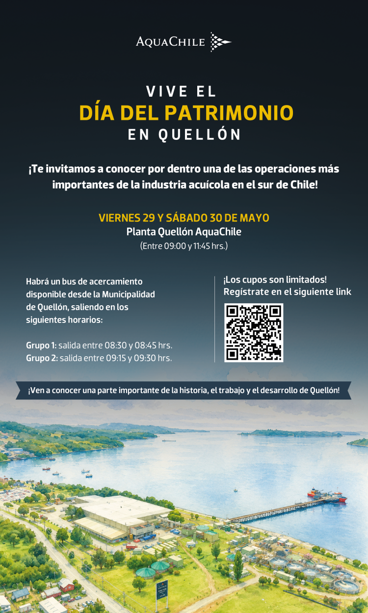 AquaChile abrirá sus puertas en Quellón para acercar la salmonicultura a la comunidad en el Día de los Patrimonios