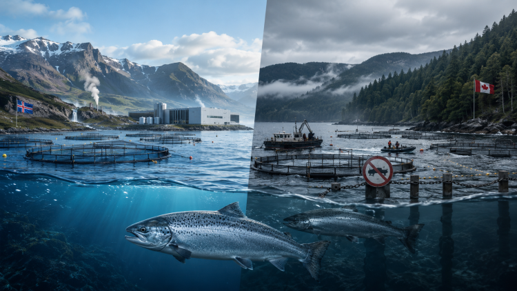 Islandia reabre el debate global: cultivo en tierra y en mar avanzan juntos mientras Canadá restringe la salmonicultura oceánica