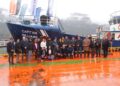 Buque escuela Capitán Williams atracado en muelle Oxxean en Puerto Chacabuco.
