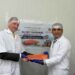 Caja de exportación con salmón fresco de la empresa Bakkafrost listo para distribución internacional.