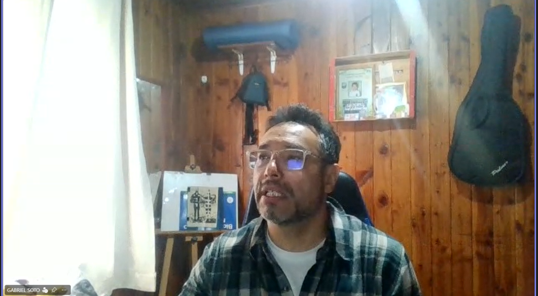 Gabriel Soto Soto exponiendo sobre oxígeno disuelto y dinámica oceanográfica en fiordos australes durante taller online de IFOP.