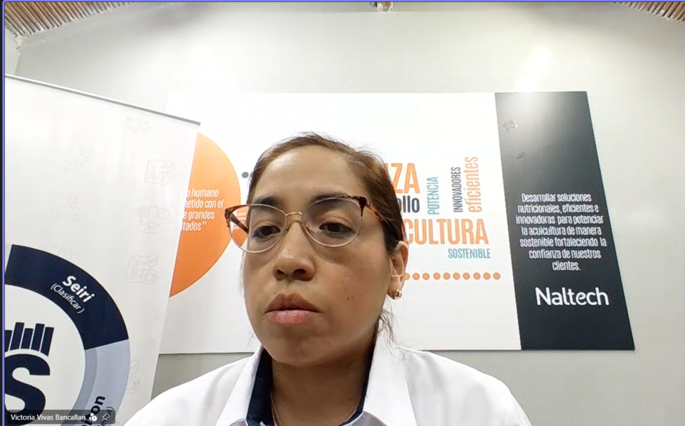 Victoria Vivas jefa de aseguramiento de calidad de NALTECH expone sobre balanceados.