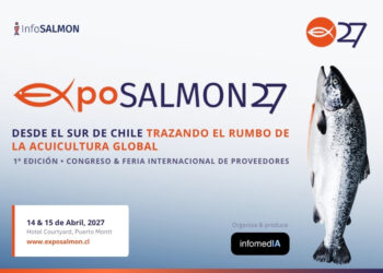 Afiche oficial de ExpoSALMON 27 congreso y feria internacional de proveedores en Puerto Montt