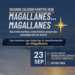 Afiche oficial del Segundo Coloquio Marítimo 2026 Magallanes con nómina de expositores y buque mercante.