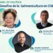 Afiche del panel sobre salmonicultura con Doris Soto, Esteban Ramírez y Osvaldo Sandoval.