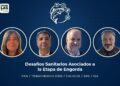 Los cuatro panelistas del conversatorio sobre el virus ISA de la Charla Técnica Desafíos Sanitarios Asociados a la Etapa de Engorda de InfoSALMON