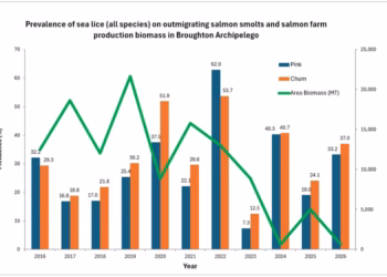 Gráfico: Asociación de Agricultores de Salmón de Columbia Británica.