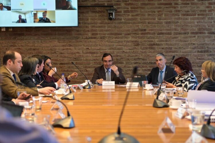 Sesión de la Comisión Regional de Uso de Borde Costero de Magallanes evaluando concesiones marítimas en la región.