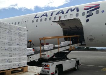 Aeropuerto Carriel Sur de Talcahuano, utilizado para el transporte aéreo de salmón hacia Santiago.