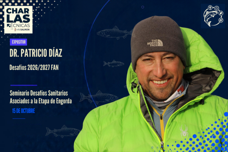 Dr. Patricio Díaz investigador de Centro i~mar e INCAR expositor del módulo FAN en evento InfoSALMON.