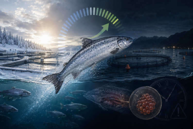 Salmón del Atlántico en estudio sobre fotoperiodo e invierno prolongado en smolts